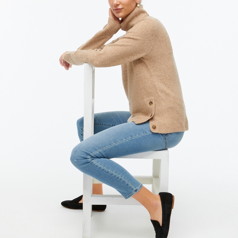 J.Crew Factory Button Turtleneck In Extra-Soft Ya… - image 2